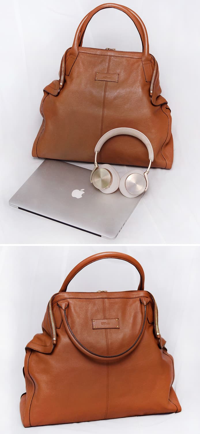 알렉산더 맥퀸 드 만타 브라운 카프스킨 레더 빅토트.숄더백 상품이미지2