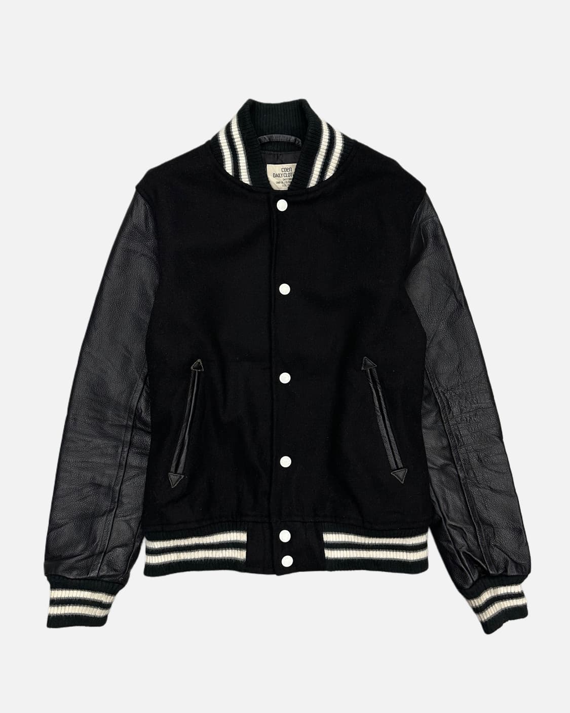 COEN wool leather vasity jacket 상품이미지1