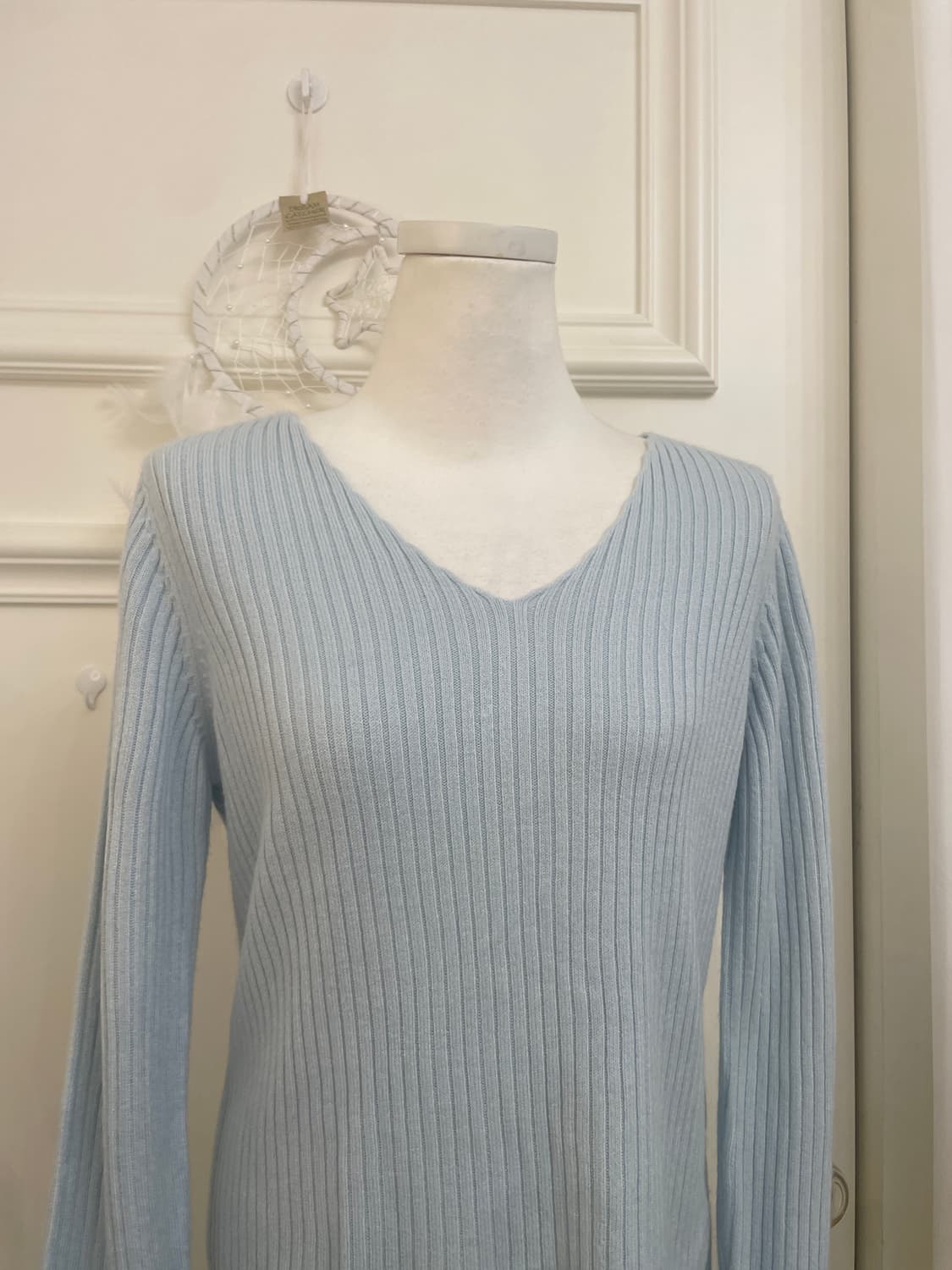 ice-blue basic rib knit top(size-M) 상품이미지5