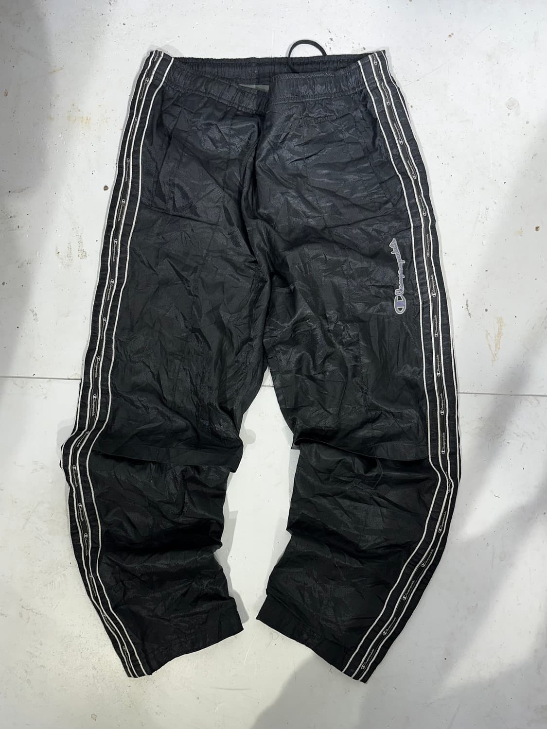 챔피온 블랙 화이트 사이드 라인 트랙 팬츠 M 상품이미지4