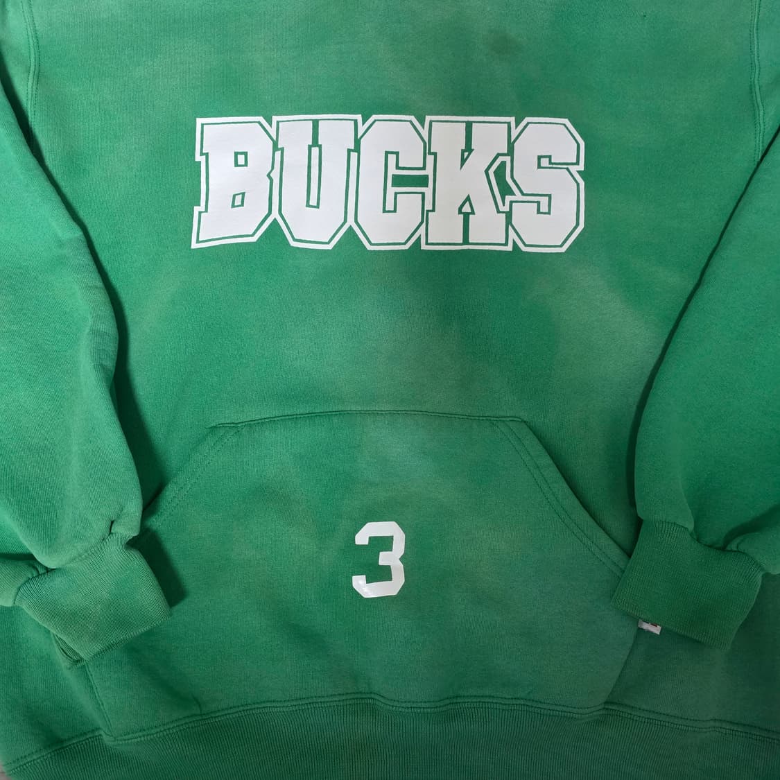 [L] 90s 빈티지 러셀 애슬레틱 라이트 그린 후드티 후디 썬페이드 상품이미지2