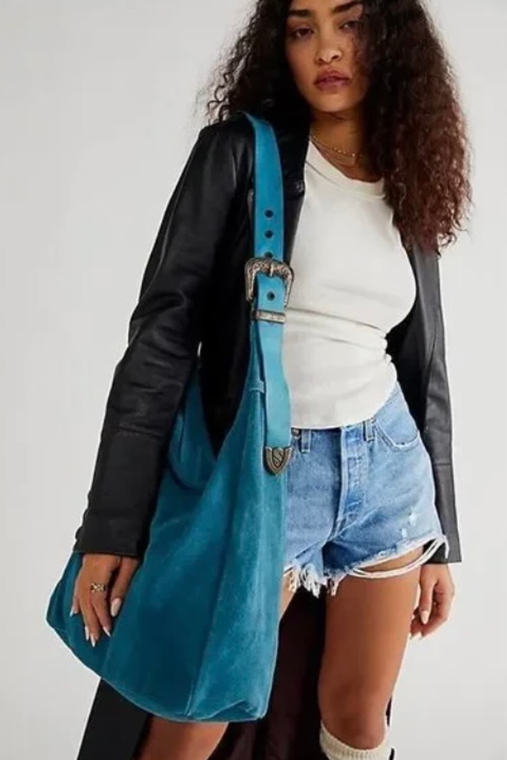 프리피플 웨스턴 버클 스웨이드 숄더백 호보백 상품이미지1