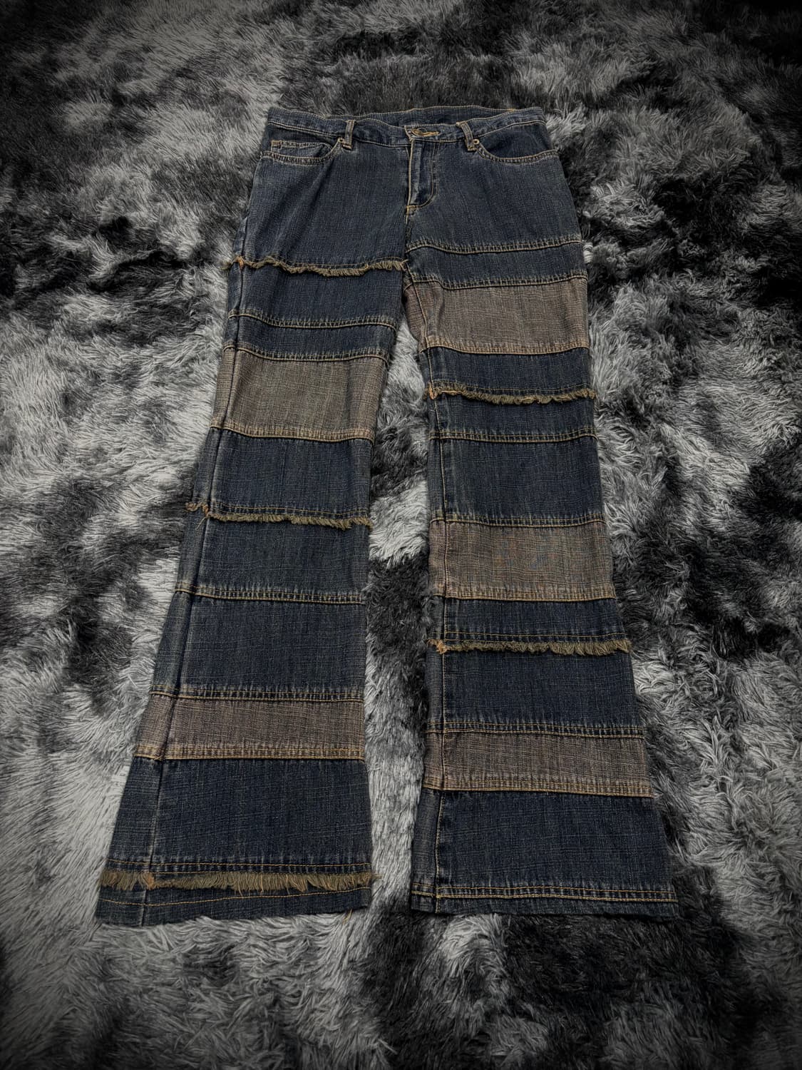 Y2K 패치워크 부츠컷 데님팬츠 상품이미지1