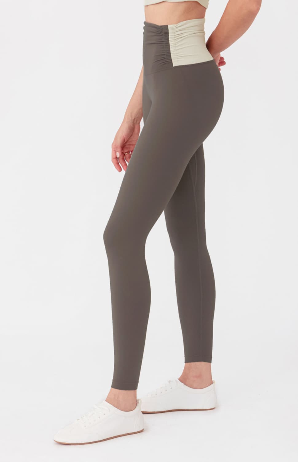 나일로라 레깅스 카키/아이보리 S 상품이미지1