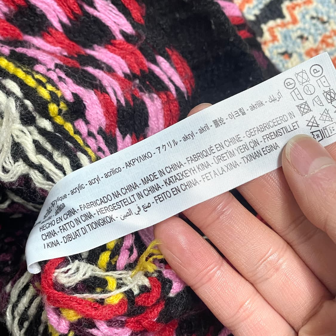 자라 멀티컬러 패턴 크롭 니트 가디건 여성S 상품이미지5