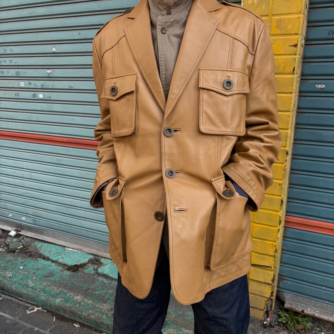 돌체 앤 가바나 레더 사파리 자켓 상품이미지2