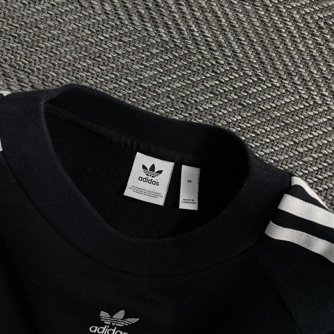 아디다스 트레포일 센터로고 스웻 긴팔 티셔츠 블랙y 4095 상품이미지5