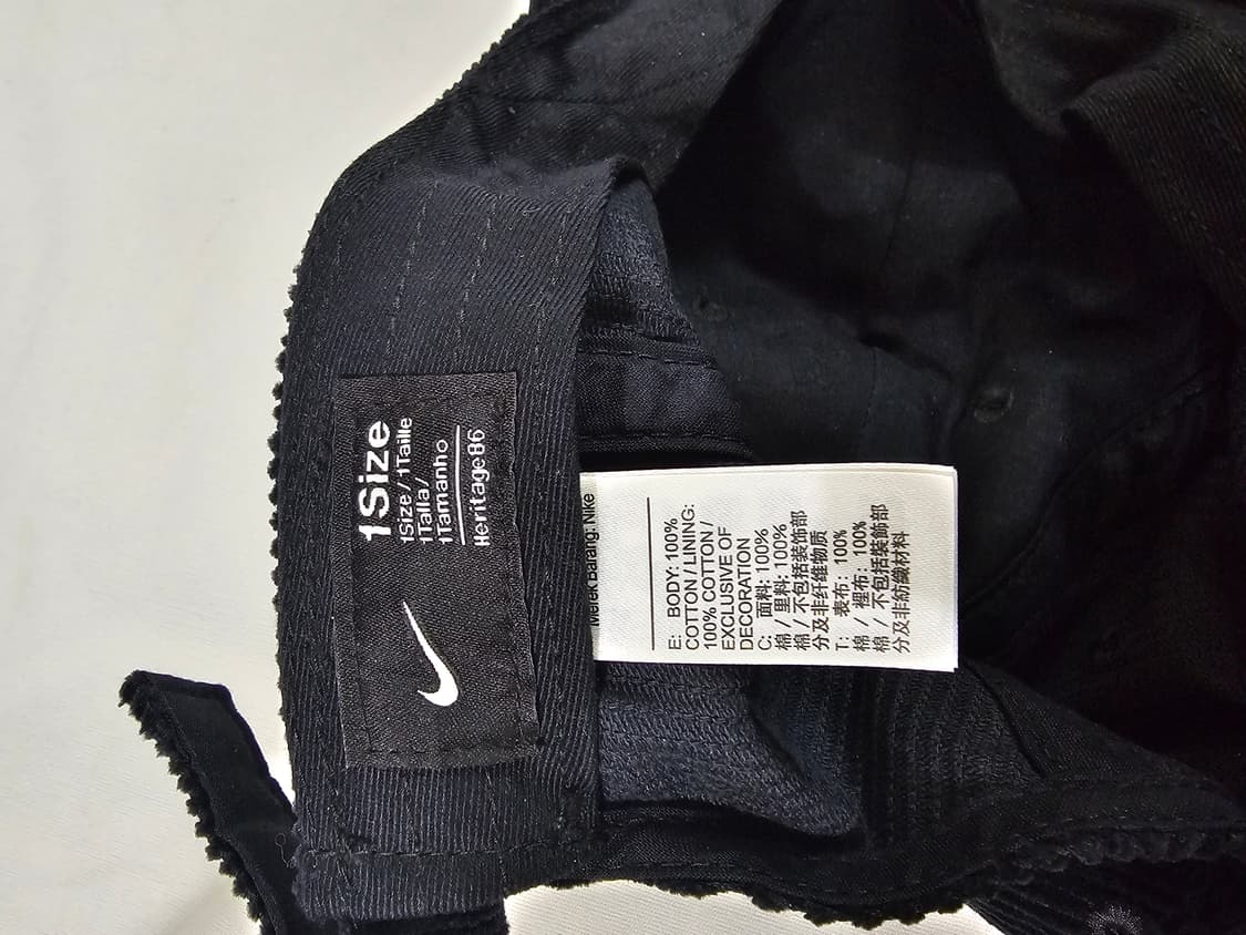 새상품) 나이키 헤리티지 86 코듀로이 베이스볼 볼캡 캡 블랙 모자 상품이미지7