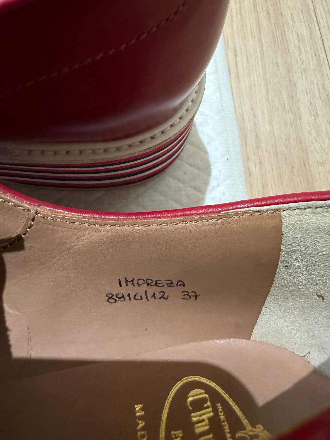 처치스 옥스퍼드화 레드 상품이미지8