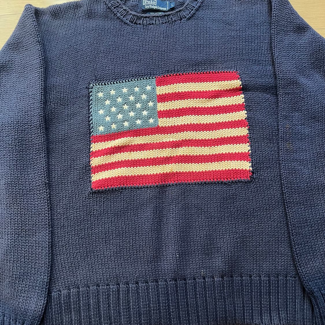 90년대 폴로랄프로렌 성조기 핸드 니트 빈티지 모델 상품이미지4