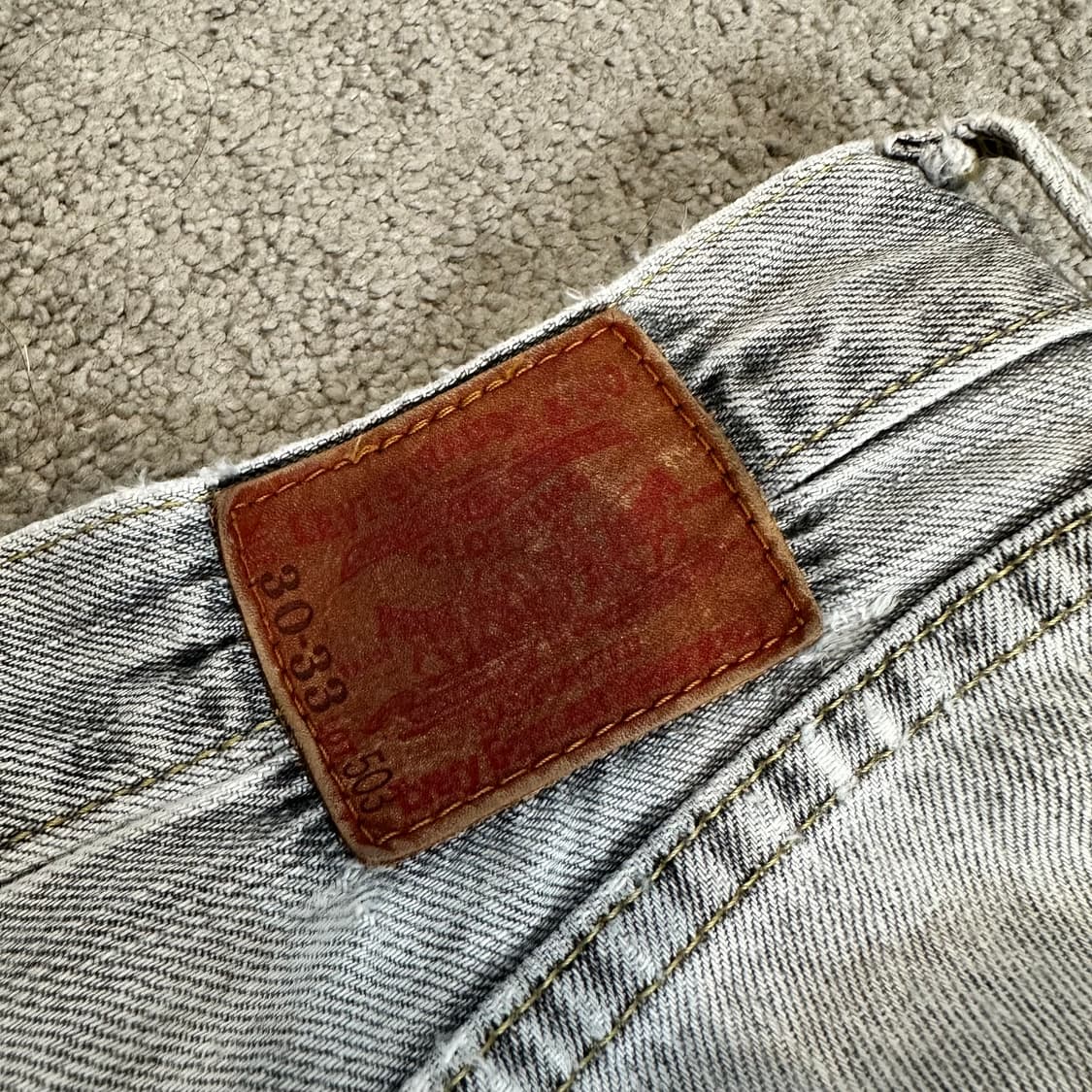 리바이스503 그레이 셀비지 레귤러 데님 팬츠(30) 상품이미지10