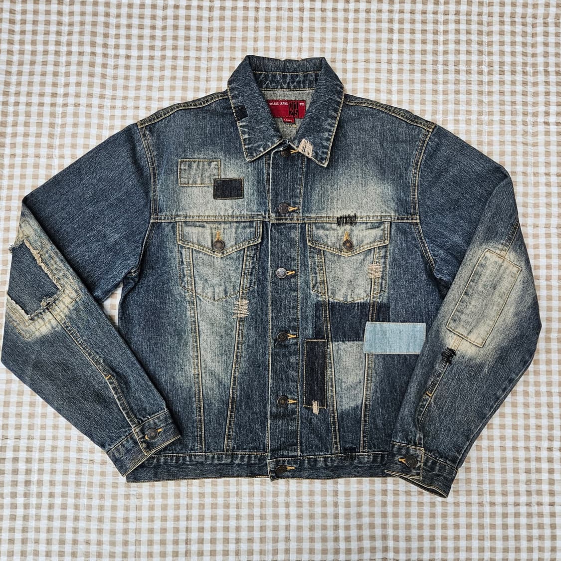 나일라우스 크롭 데님 청자켓 남자100 상품이미지2