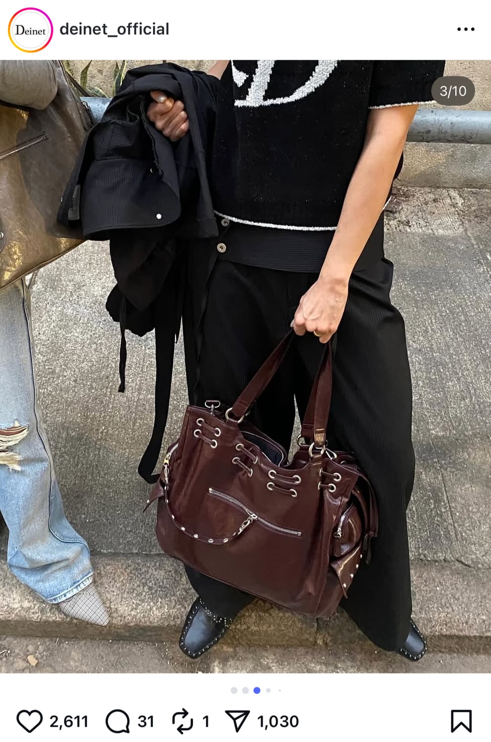 Deinet New Stud String Pocket Big Bag 상품이미지3