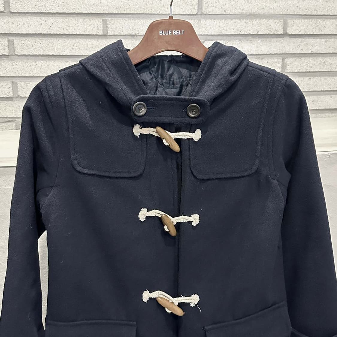 PN VINTAGE 떡볶이 후드 코트 투포켓 토글 버튼 디테일 네이비 상품이미지4