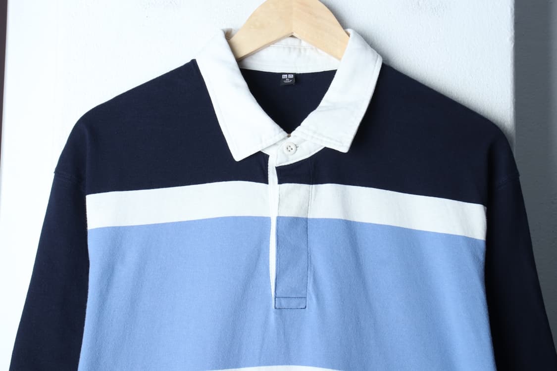 (XL) 유니클로 반팔 카라 티셔츠 패턴 네이비 올드스쿨-H31967 상품이미지3