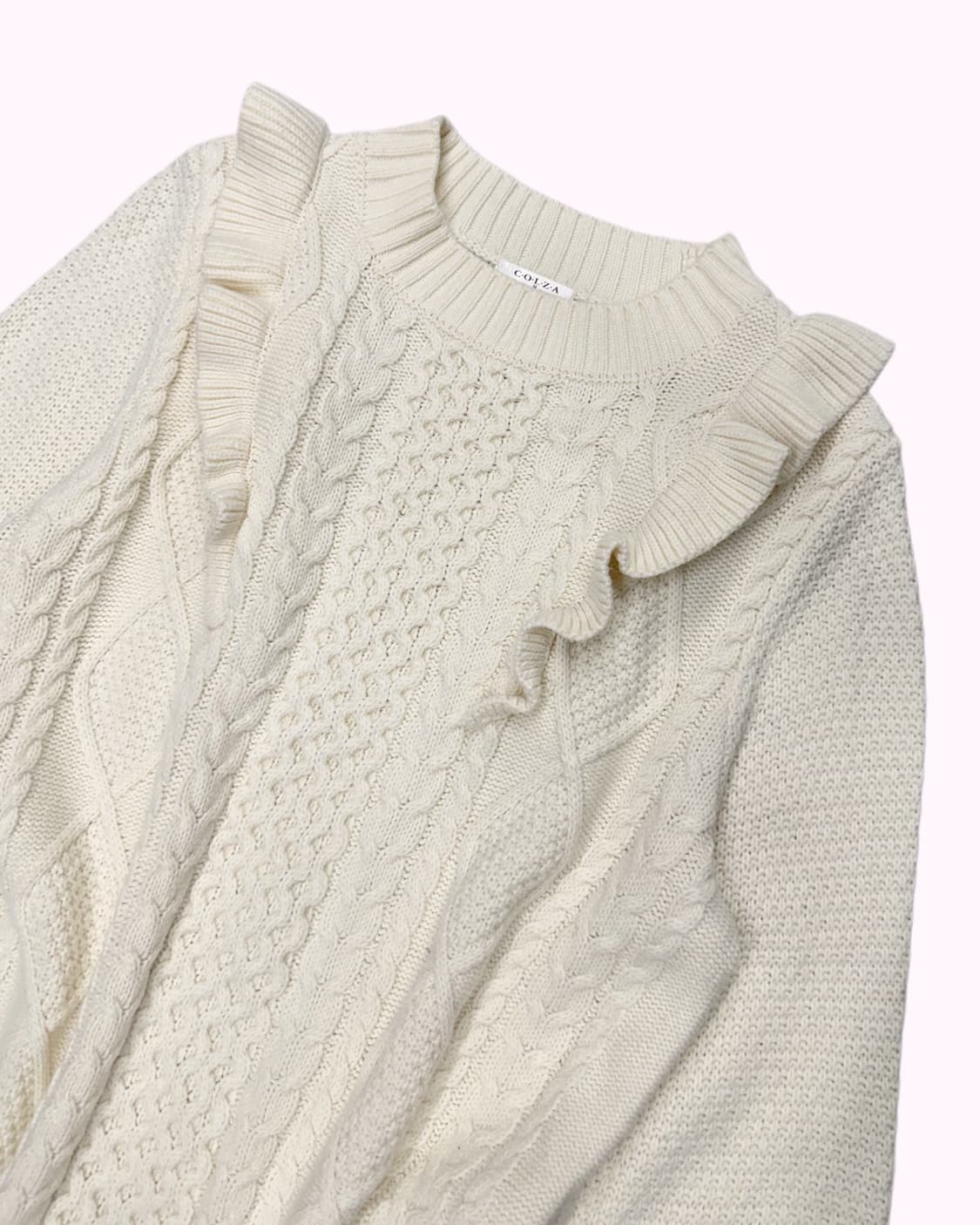 COLZA frill cable knit dress 상품이미지3