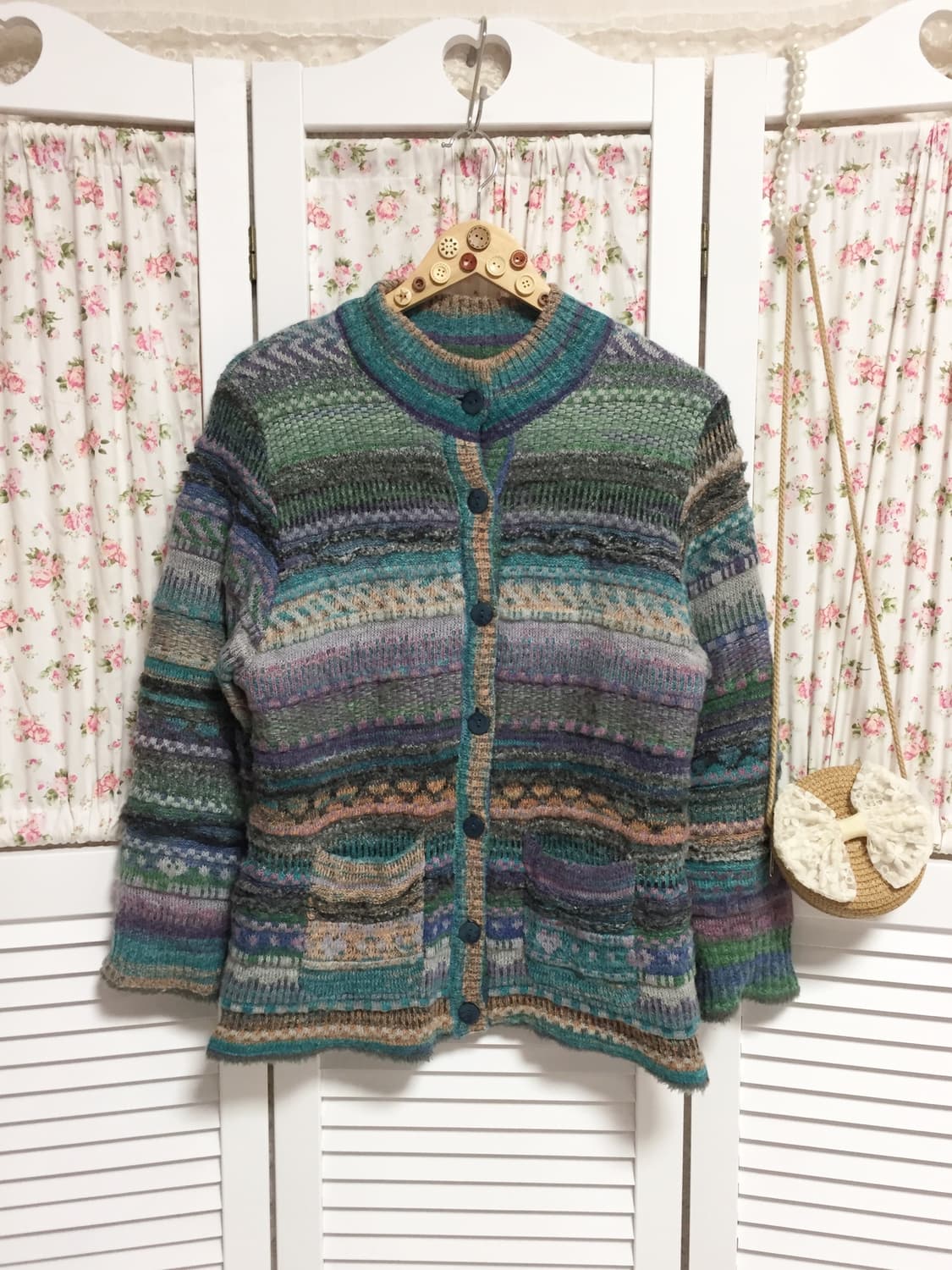 빈티지 미사 임수정깔 모리걸 니트 가디건 상품이미지1