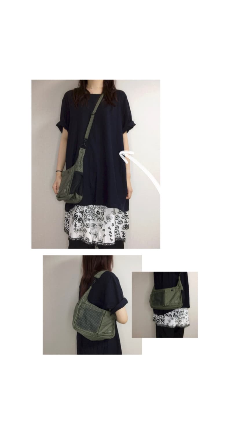 빈티지 리넨 7부 소매 블랙 튜닉 블라우스 상품이미지5