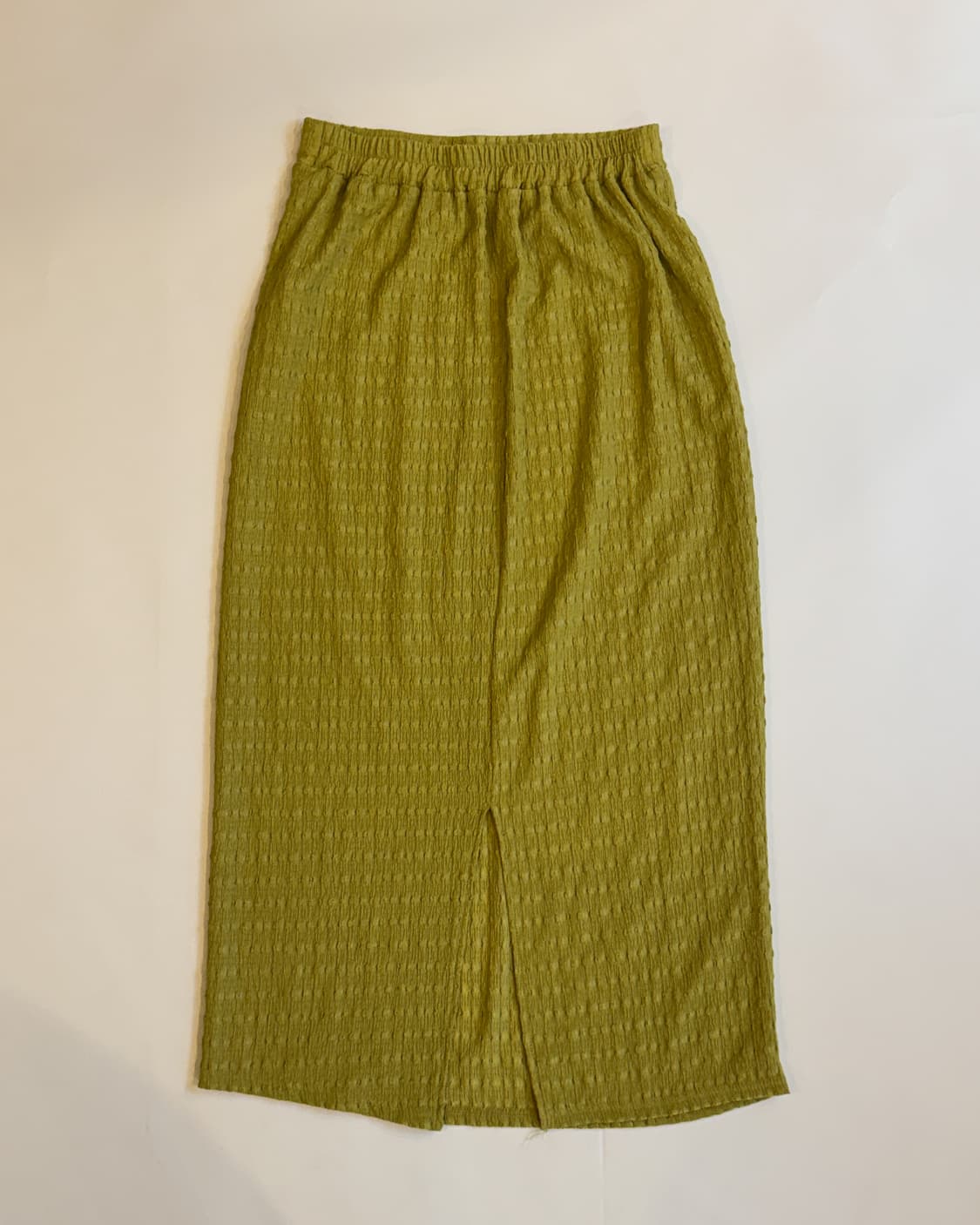 Olive Green Seersucker Textured Skirt 상품이미지3