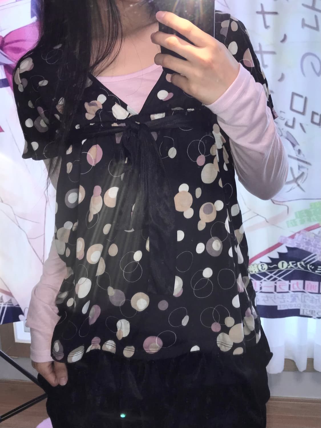 도트 리본 탑 상품이미지1