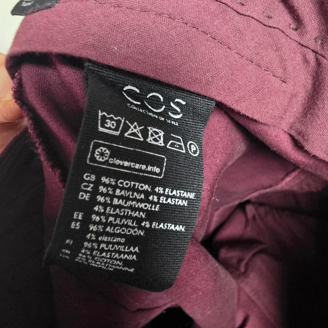 COS 버건디 여성 면바지 팬츠 상품이미지8