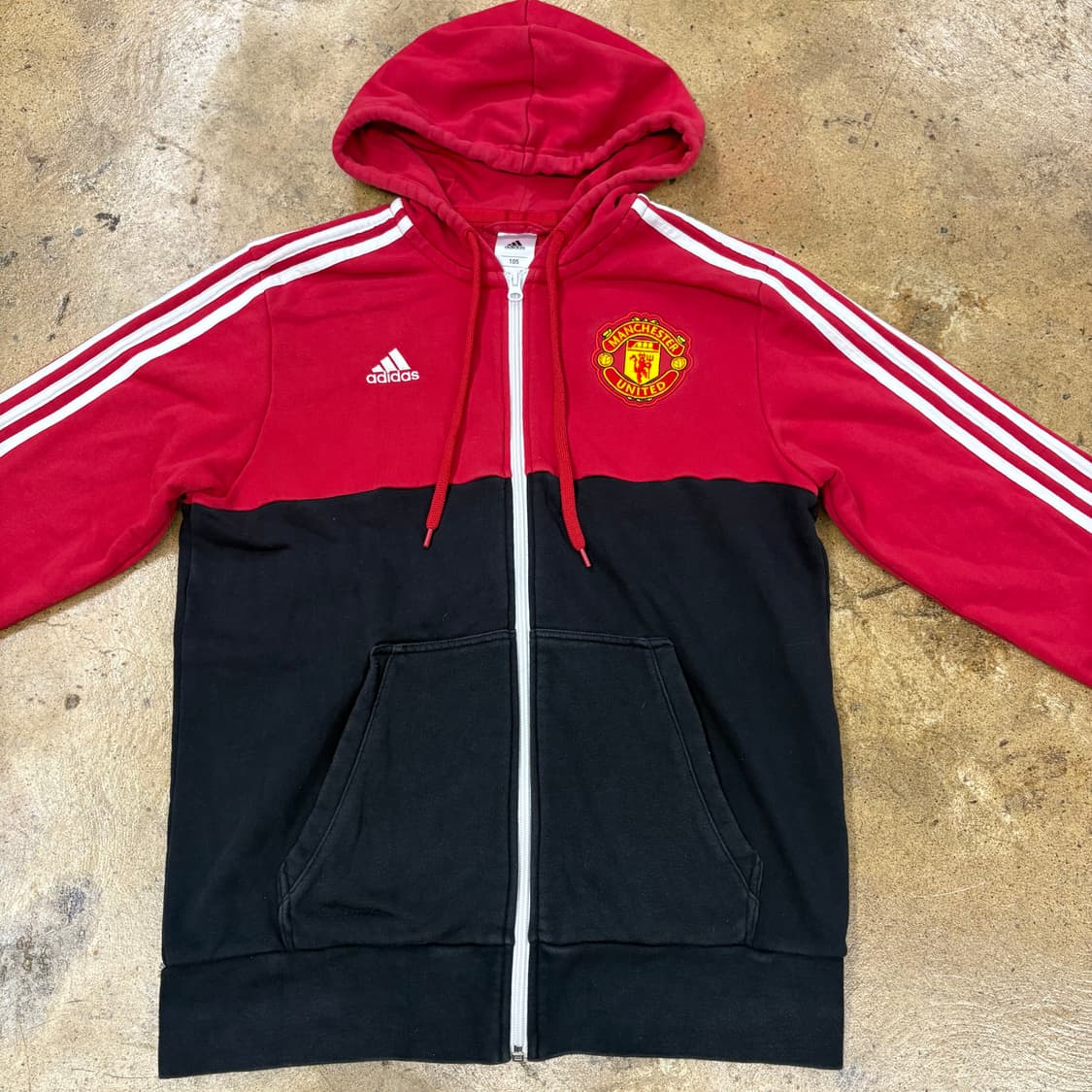 [정품/105] 아디다스 맨유 후드집업 레드 블랙 b19 상품이미지3