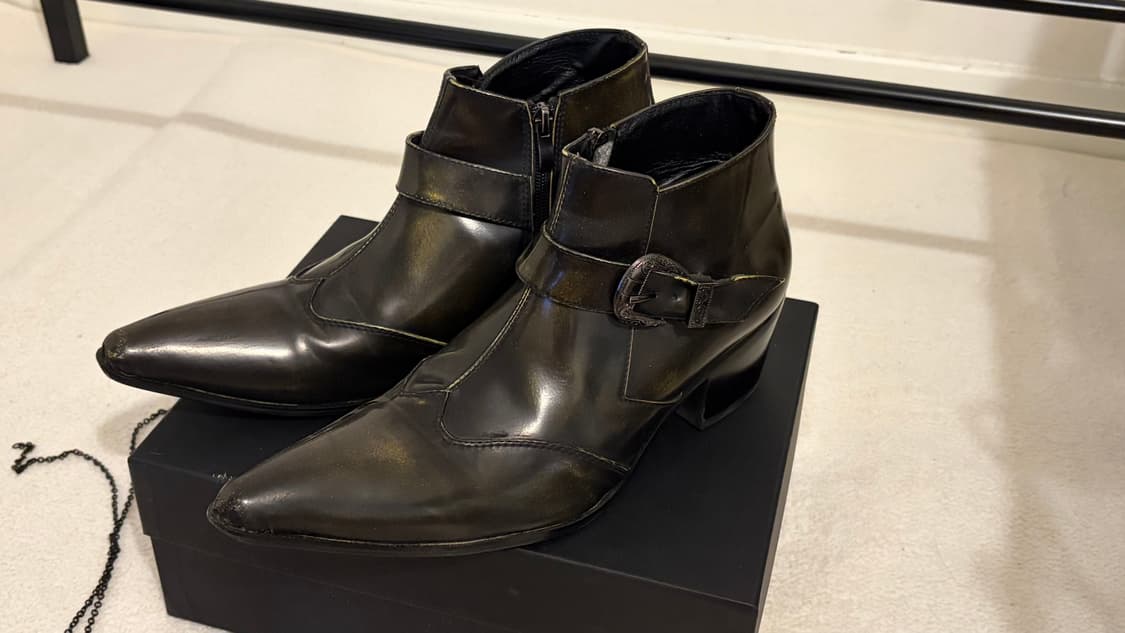 블랙 웨스턴 포인트 힐 부츠 (glam rock style) 상품이미지2