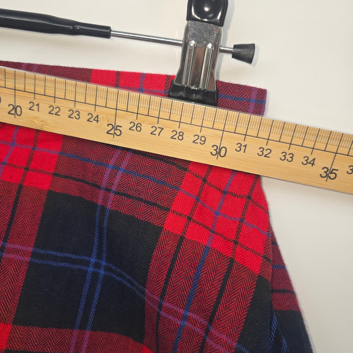 레드 체크 플레어 롱 스커트 44 상품이미지3