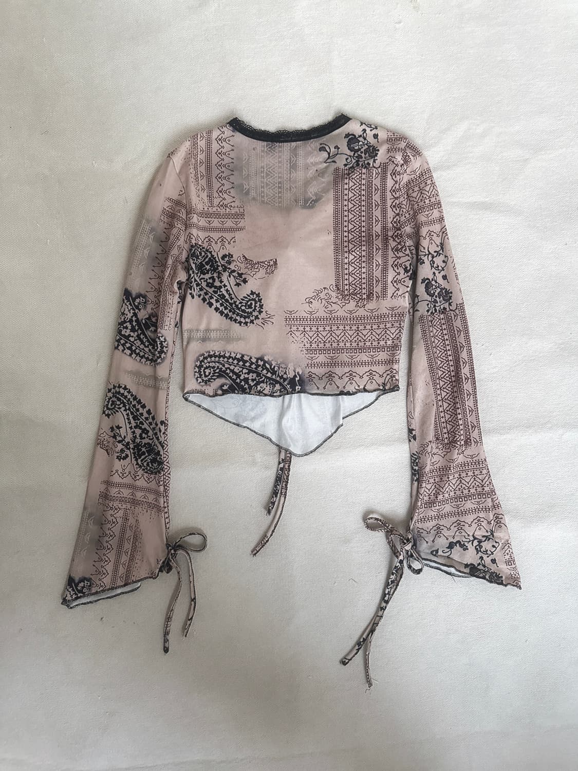 보헤미안 페이즐리 레이스 스트랩 블라우스 상품이미지4