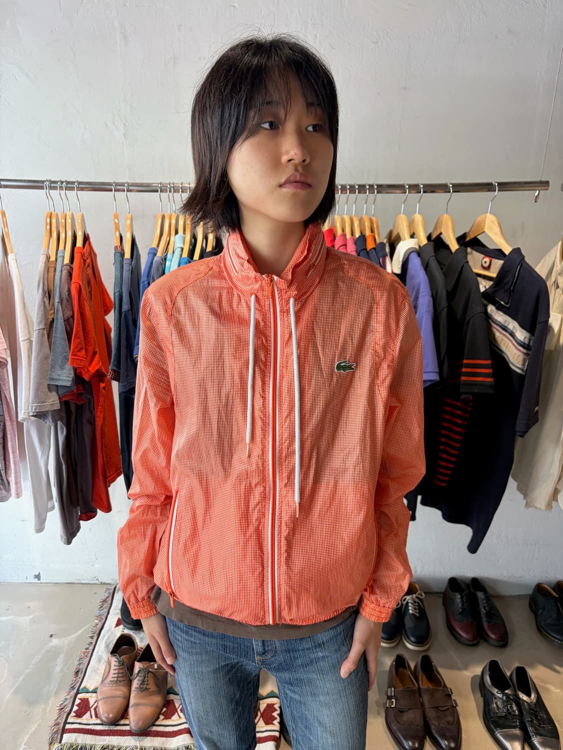 Lacoste 체크 윈드브레이커 M 상품이미지3