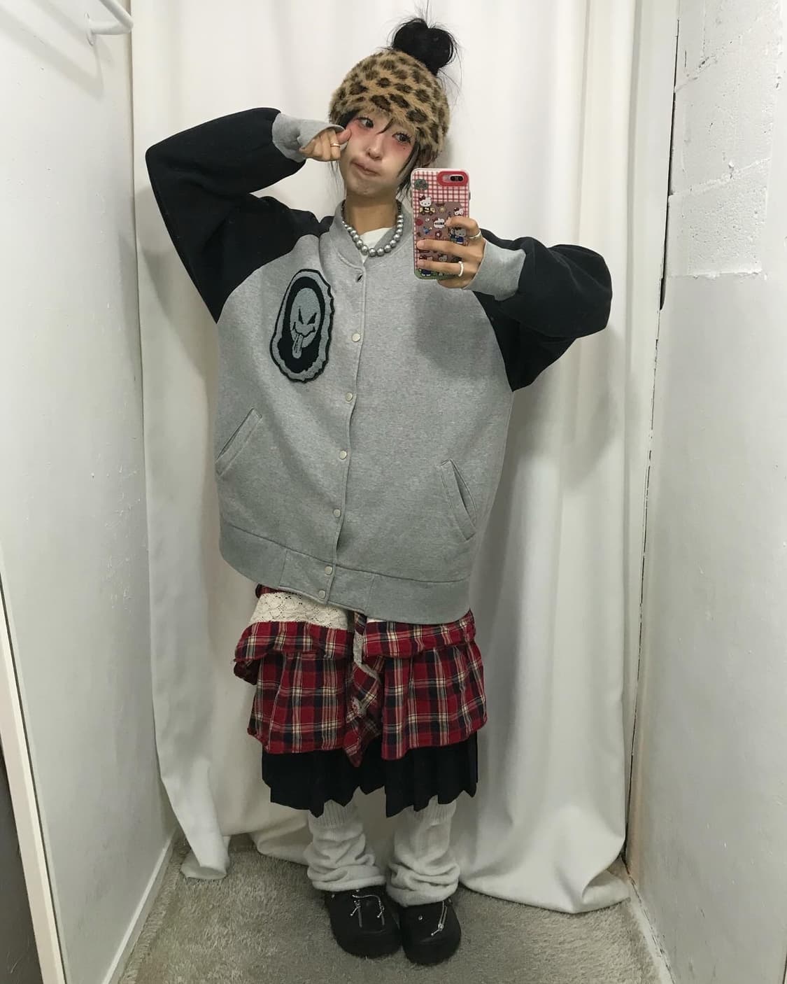Bape 90s Grey Sweat Varsity JK 상품이미지4