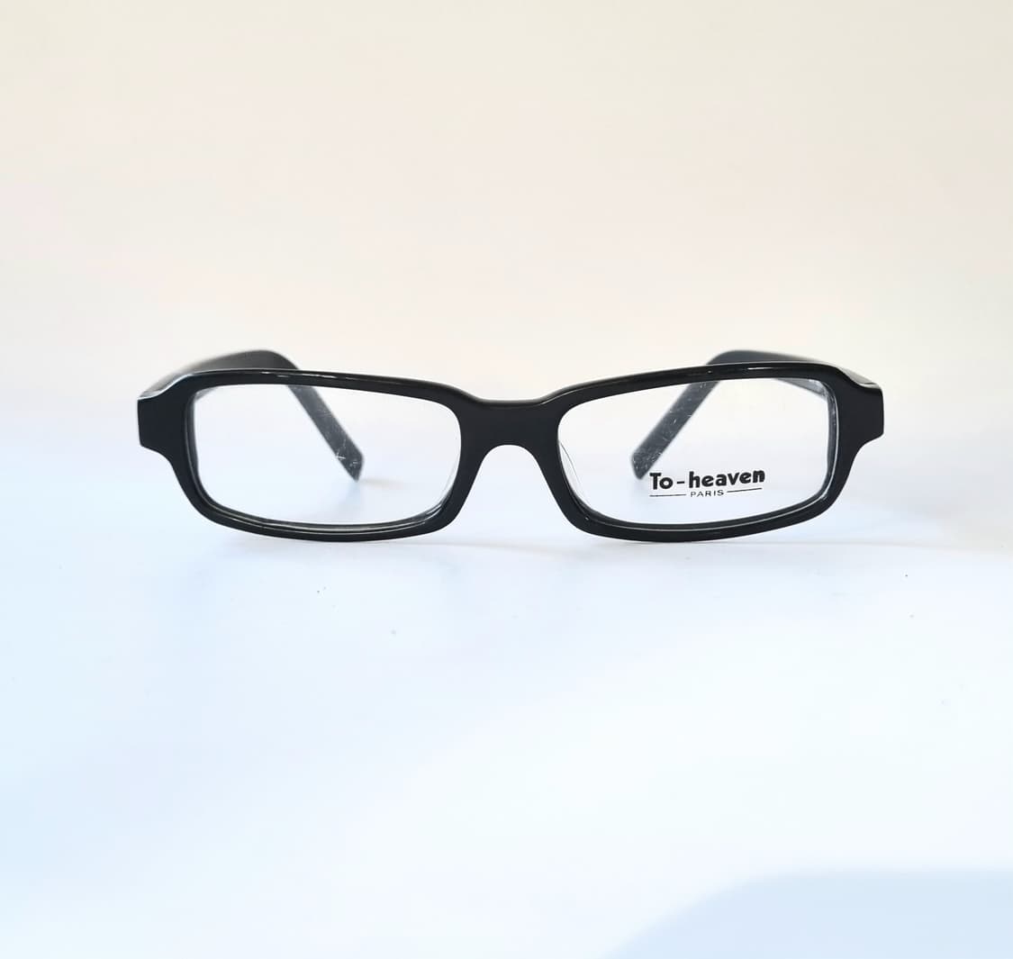 데드스탁 블랙 스퀘어 뿔테  빈티지 안경테 상품이미지2