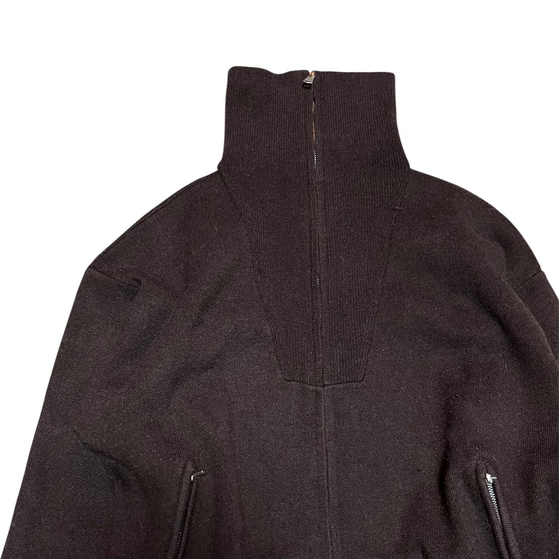 High-neck zipper knit cardigan_Brown (se 상품이미지4