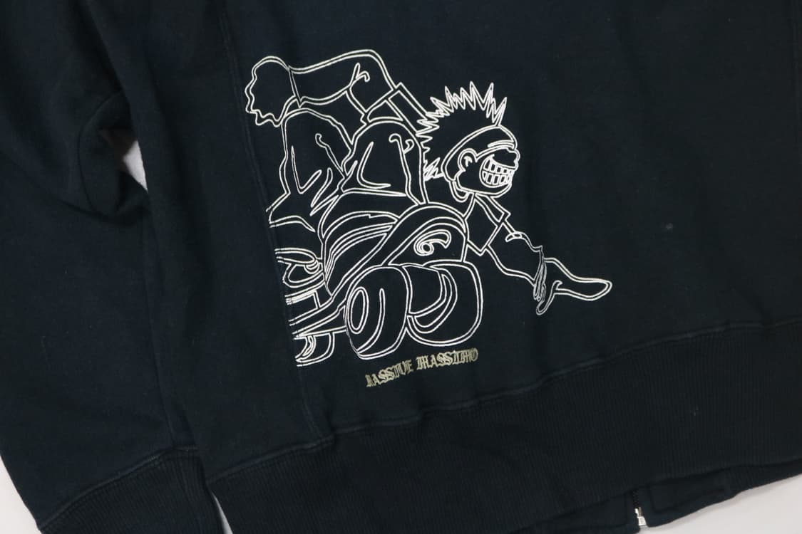 BLACKHOLE 블랙홀 빈티지 그래픽 스트릿 네이비 집업 스웻셔츠 상품이미지9