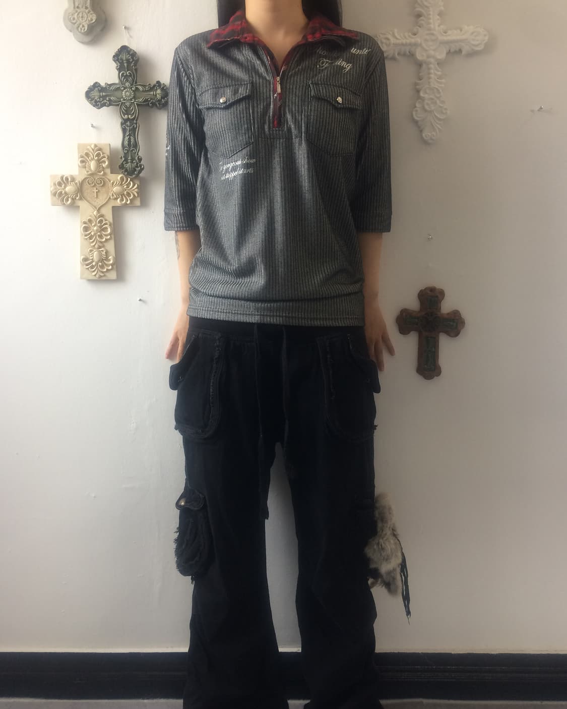 Double collar pocket ribbed pk t 상품이미지1