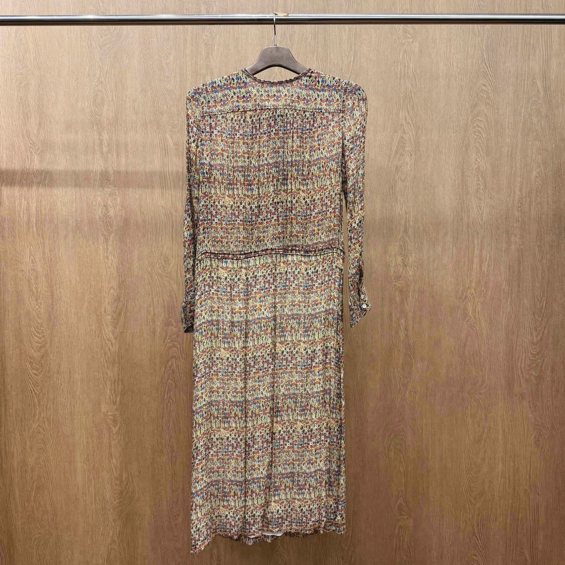 이자벨마랑 에뚜왈 플로럴 패턴 쉬폰 롱 원피스 셔링 디테일 멀티컬러 상품이미지3