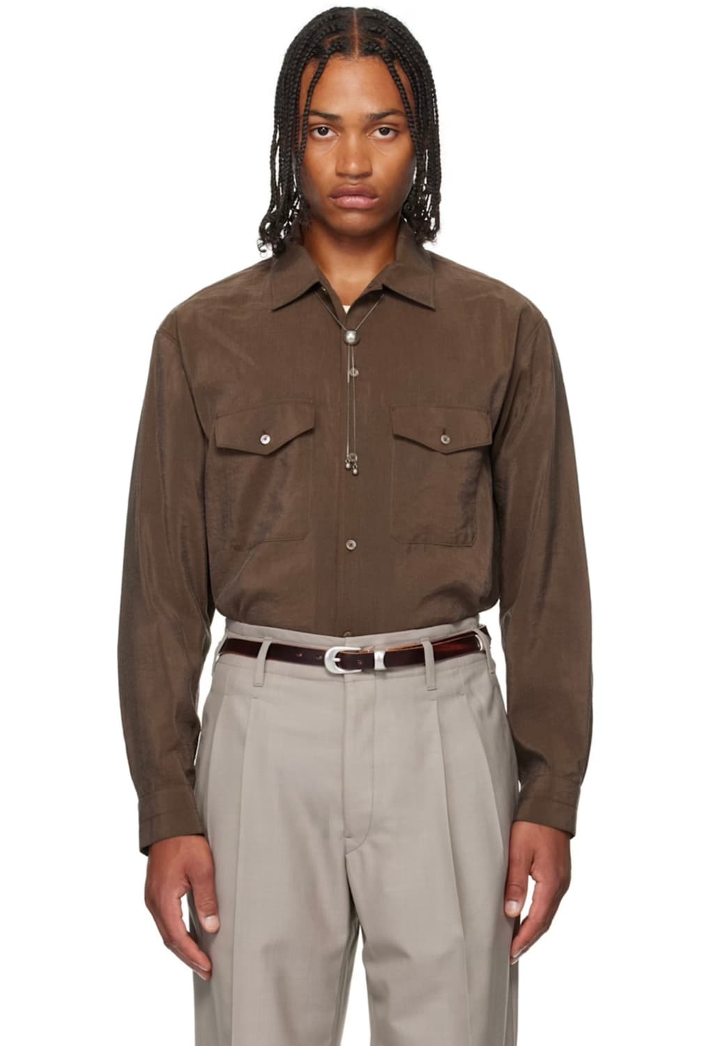 [50] 르메르 드라이실크 셔츠 브라운 상품이미지5