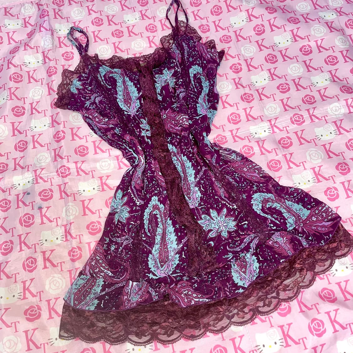 오리엔탈 빈티지 슬립 슬리브리스 원피스 상품이미지1