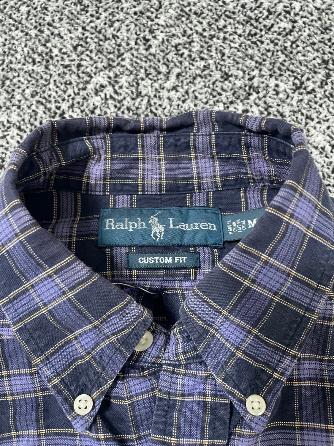 빈티지9. 폴로랄프로렌 폴로셔츠 커스텀핏 긴팔 체크 셔츠 퍼플블랙 상품이미지3