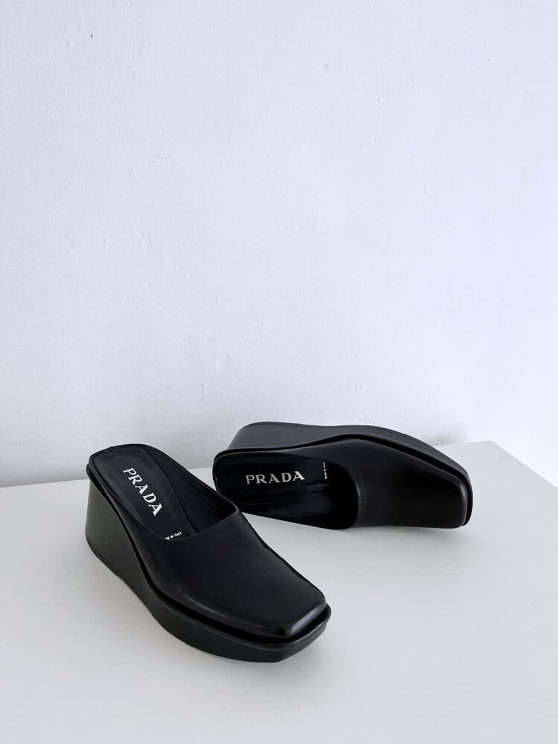 PRADA Platform Wedge Slides (36) 상품이미지1