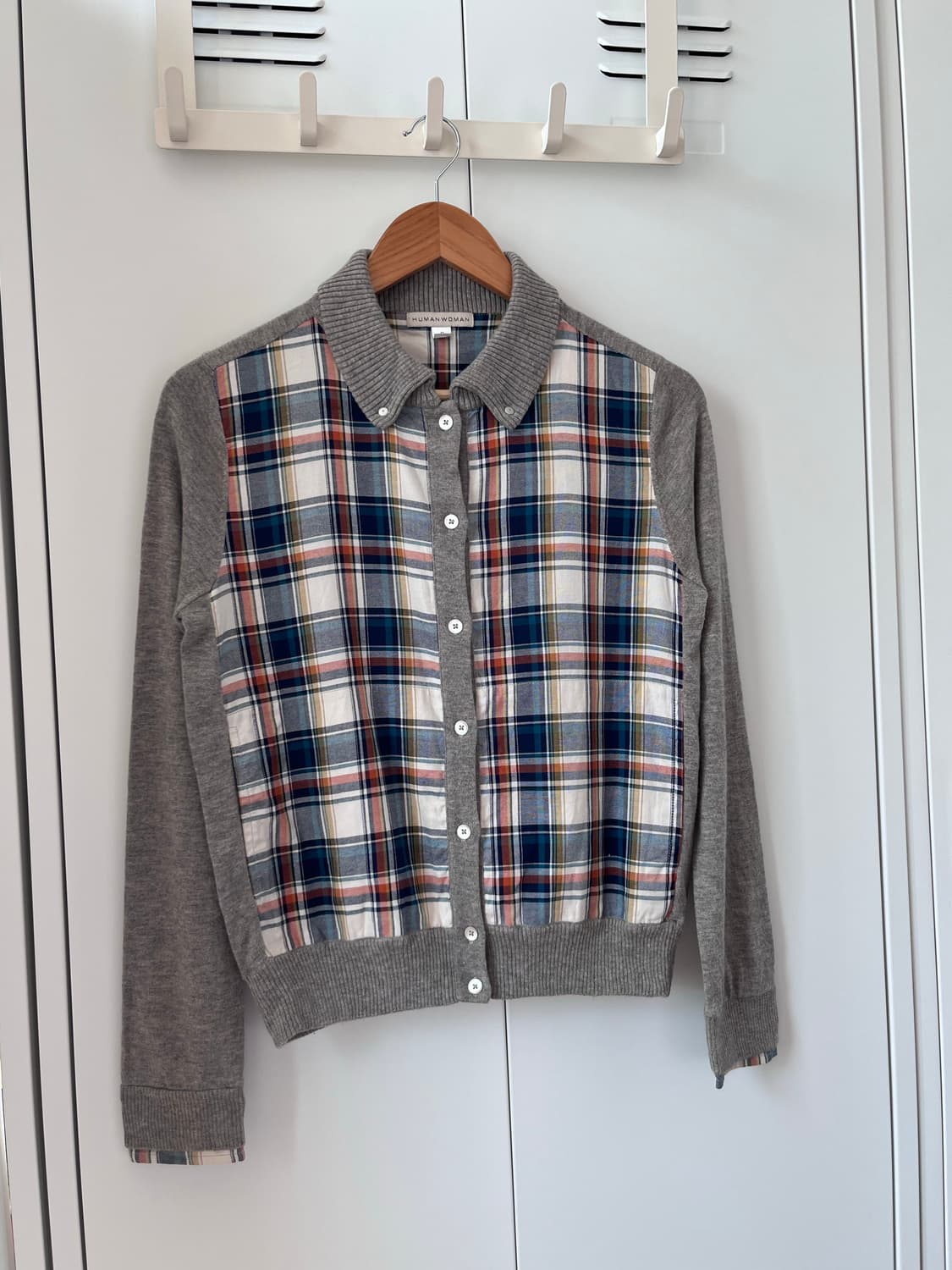 Human woman 체크 레이어드 가디건  상품이미지4
