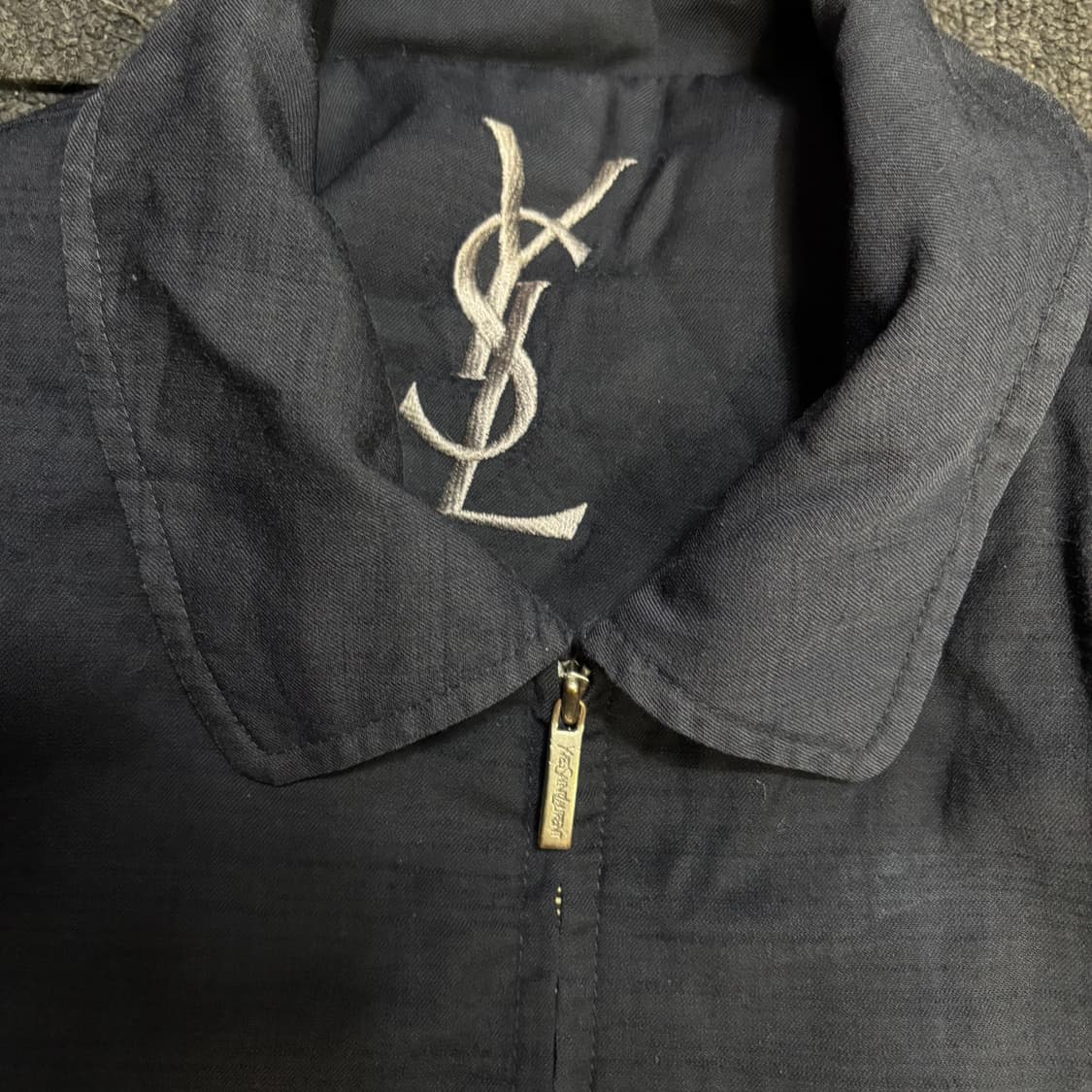 90s 입생로랑 YSL 블랙네이비 블루종 점퍼 자켓 상품이미지3