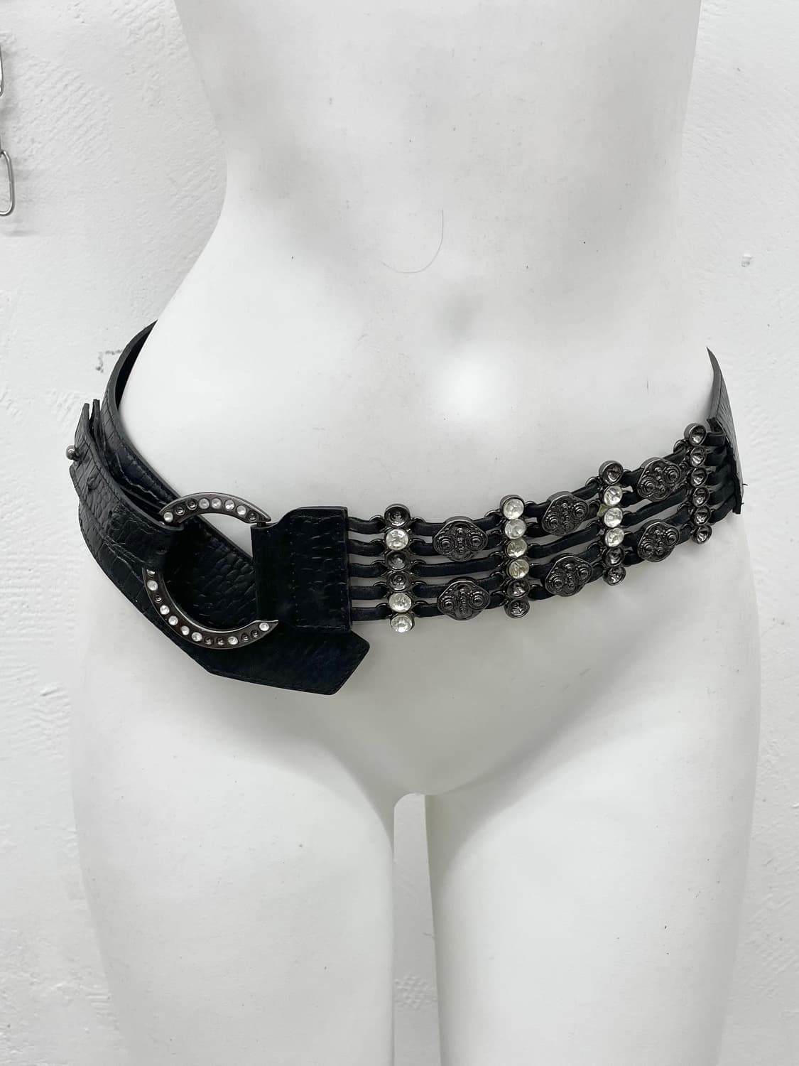 블랙페어리 와이드 큐빅 버클 벨트 상품이미지1