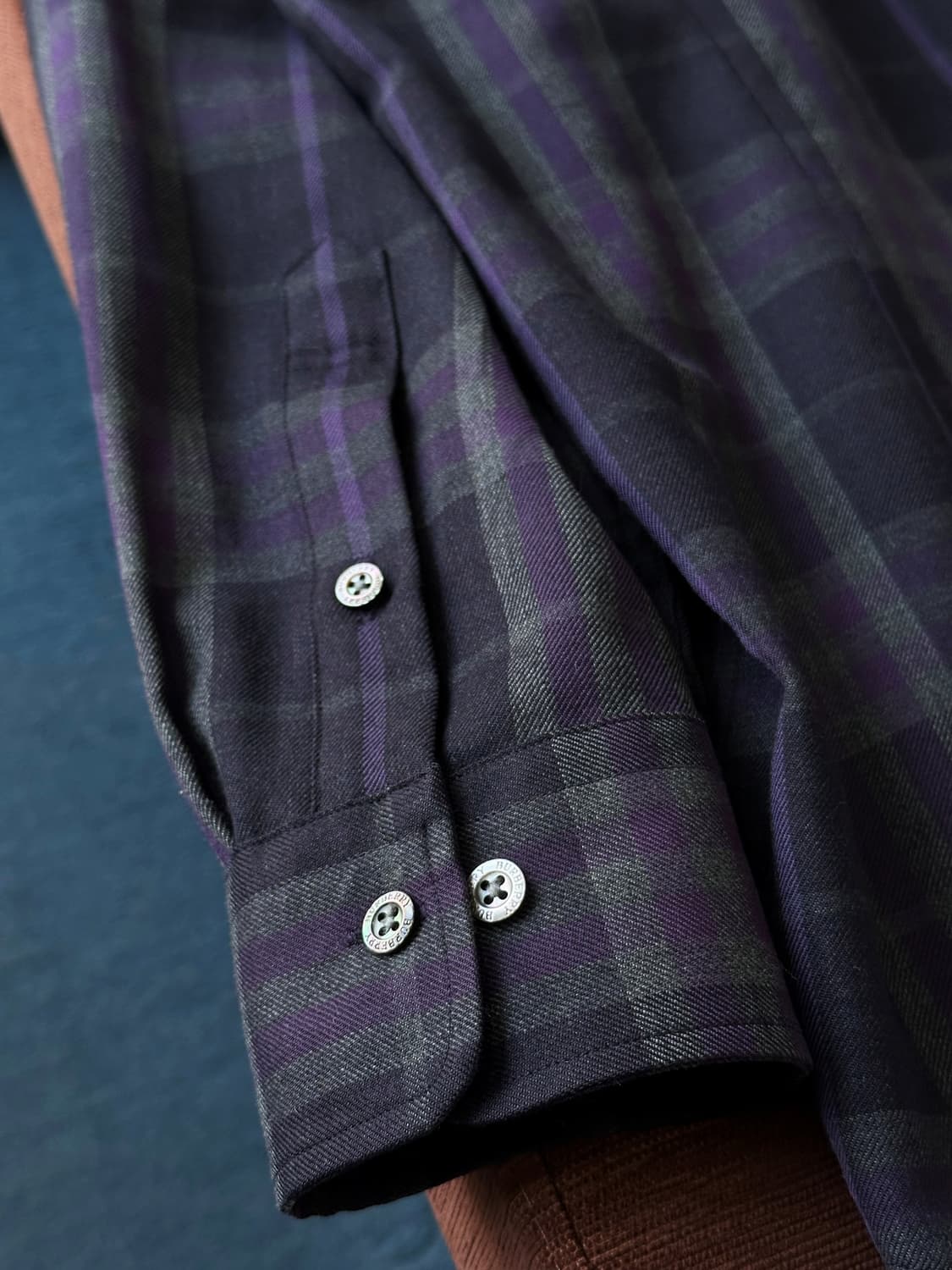 120's super high gauge wool check shirt 상품이미지6