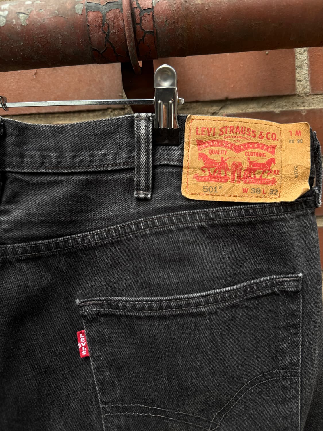 리바이스 501 흑청 38/32 버튼플라이 멕시코 상품이미지6