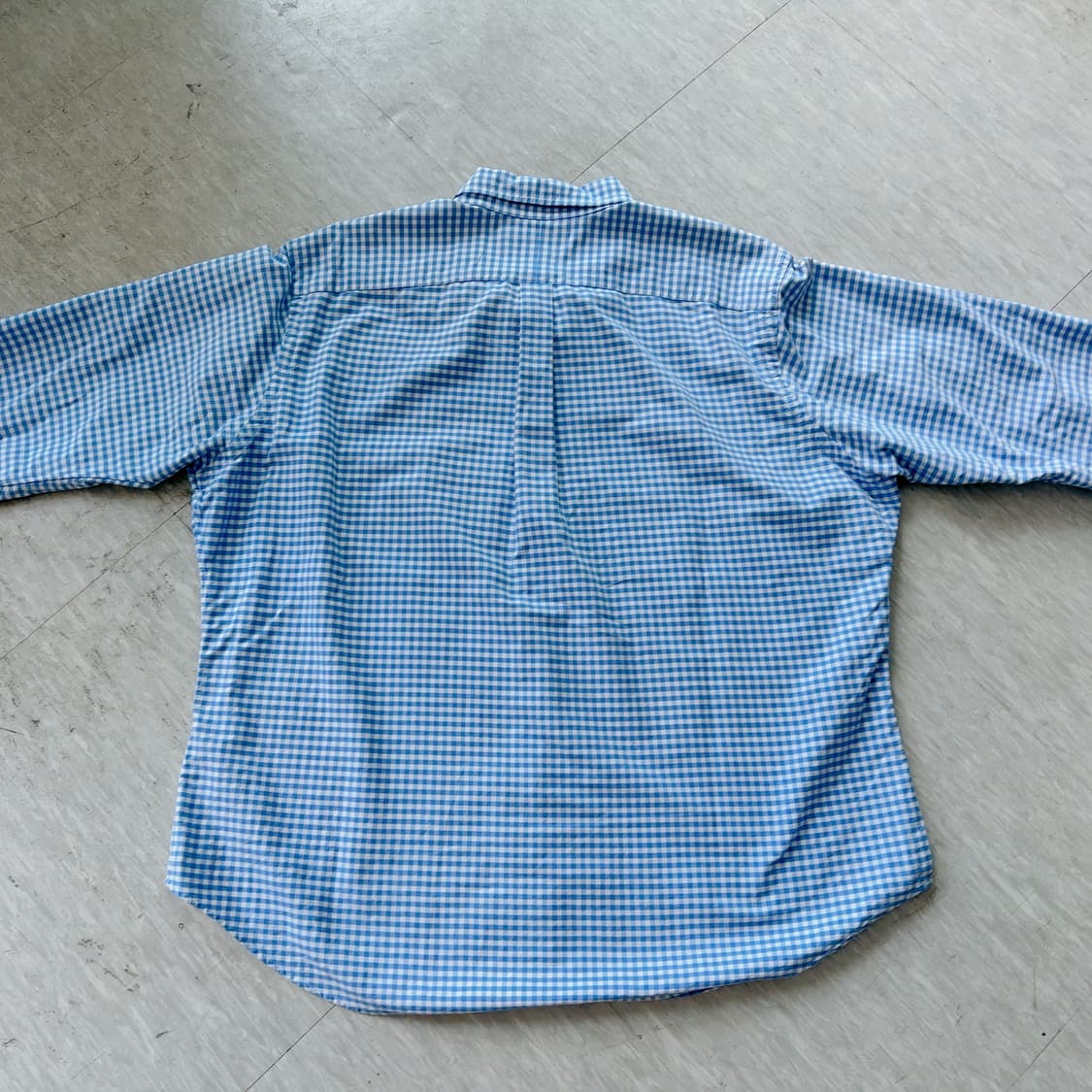 90s 폴로 랄프로렌 블루 체크 셔츠 커스텀핏 XXL  상품이미지6