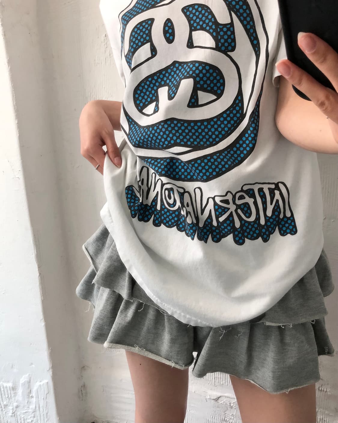 Stussy 스투시 화이트컬러 인터내셔널 로고 티셔츠 상품이미지7