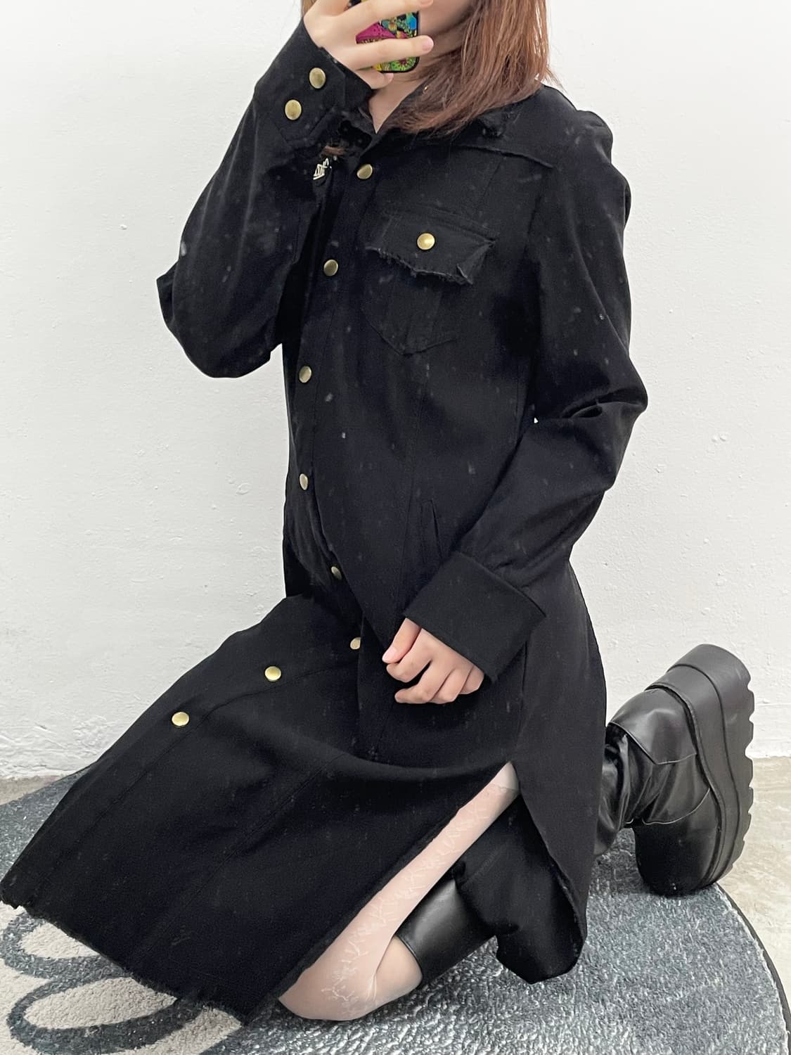 펑크 자수 패치 원피스 상품이미지5