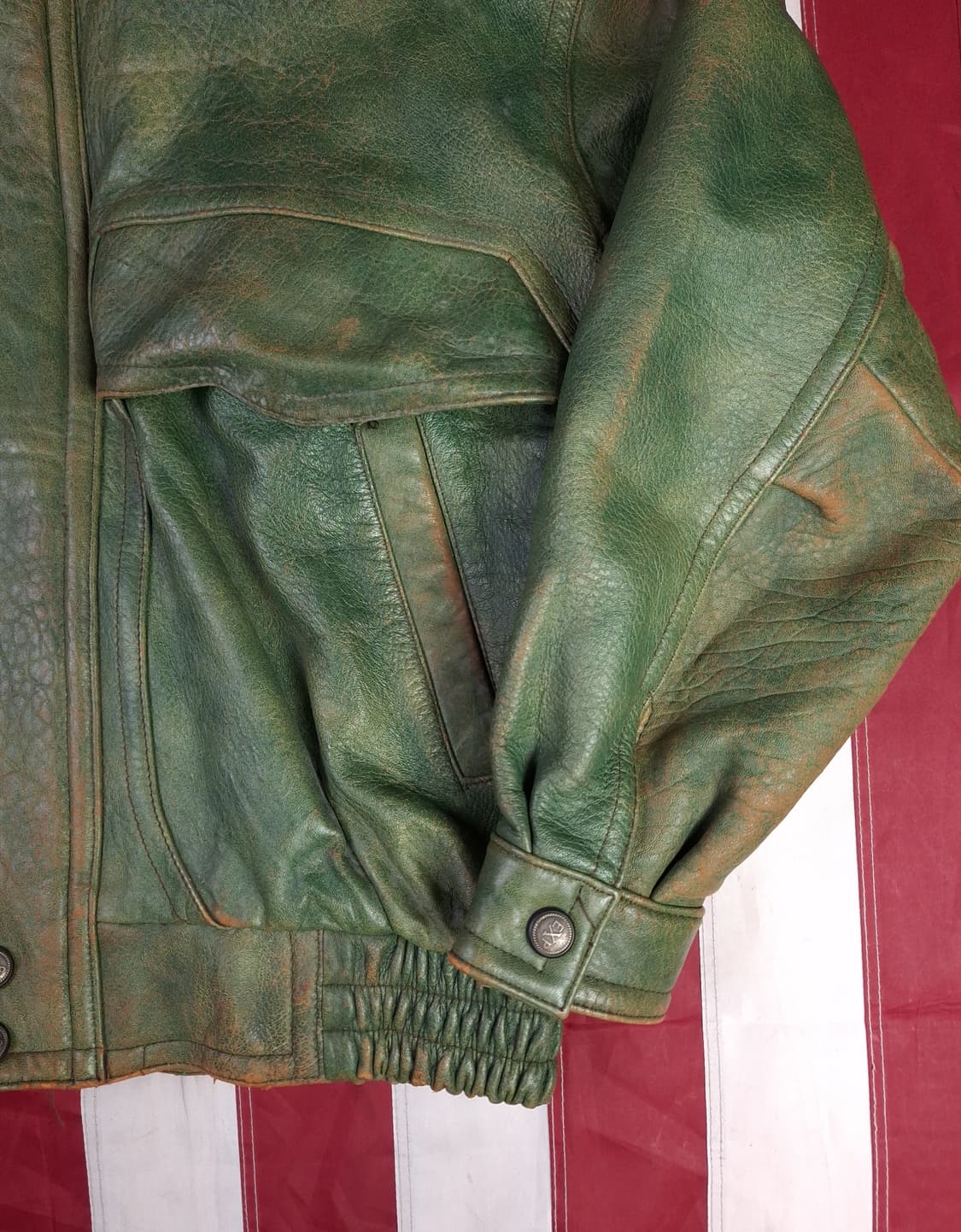 90's 일본판 빈티지 리얼레더 항공자켓 상품이미지6