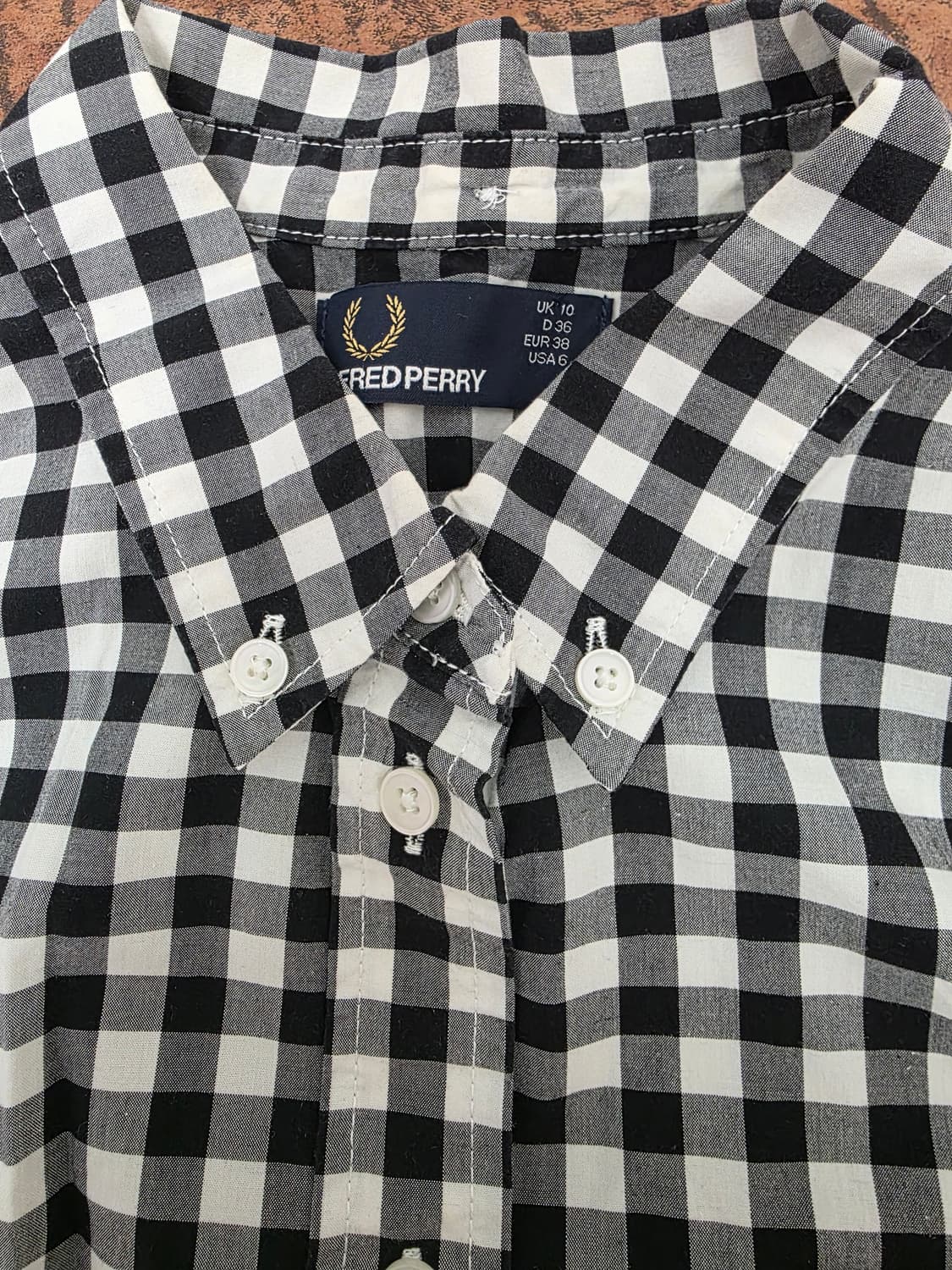 프레드페리 여성 깅엄 체크 셔츠 S 상품이미지2